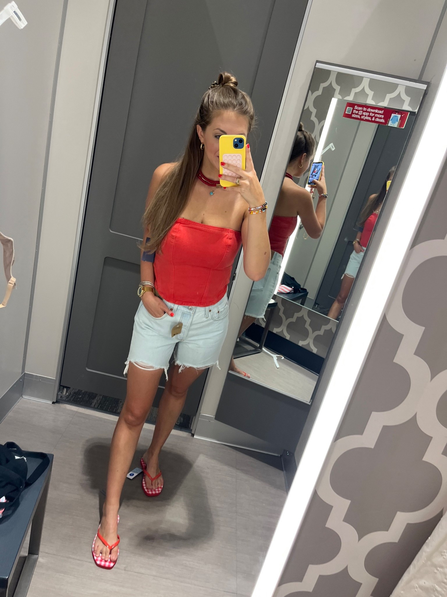 4th of July outfit options 
Love this red denim corset top: medium 
Levi’s Jean shorts: size 27 

#LTKSeasonal #LTKStyleTip #LTKSaleAlert