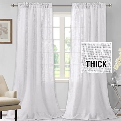 H.VERSAILTEX Linen Curtains 108 inches Long Natural Linen Blended Curtains for Living Room Burlap... | Amazon (US)