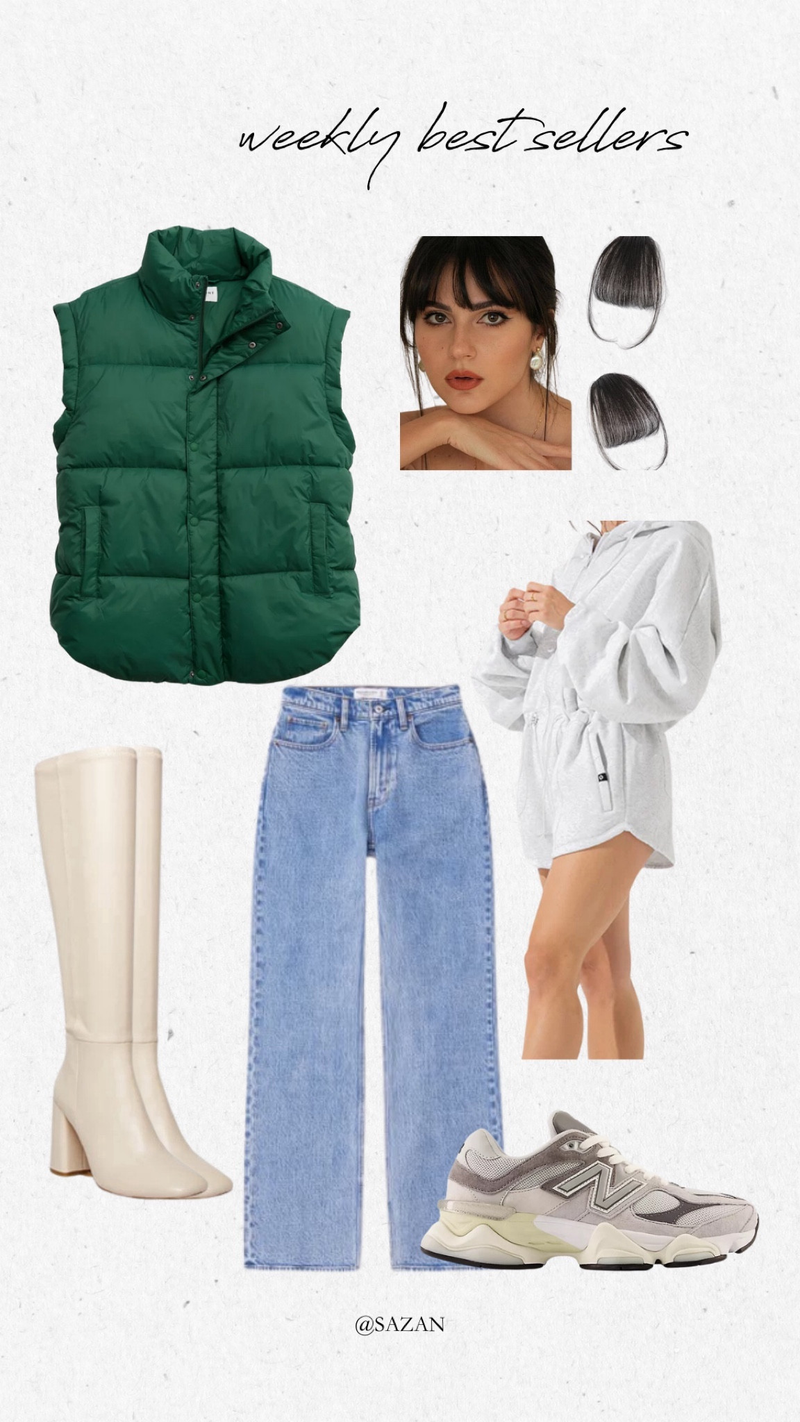 My bestsellers this week
 #jeans #puffervest #boots #amazon

#LTKstyletip #LTKGiftGuide #LTKMostLoved