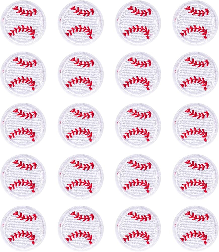 20pcs Baseball Iron-on Patches Embroidered Applique Patches Sewing Patches for Clothes Bags Jacke... | Amazon (US)