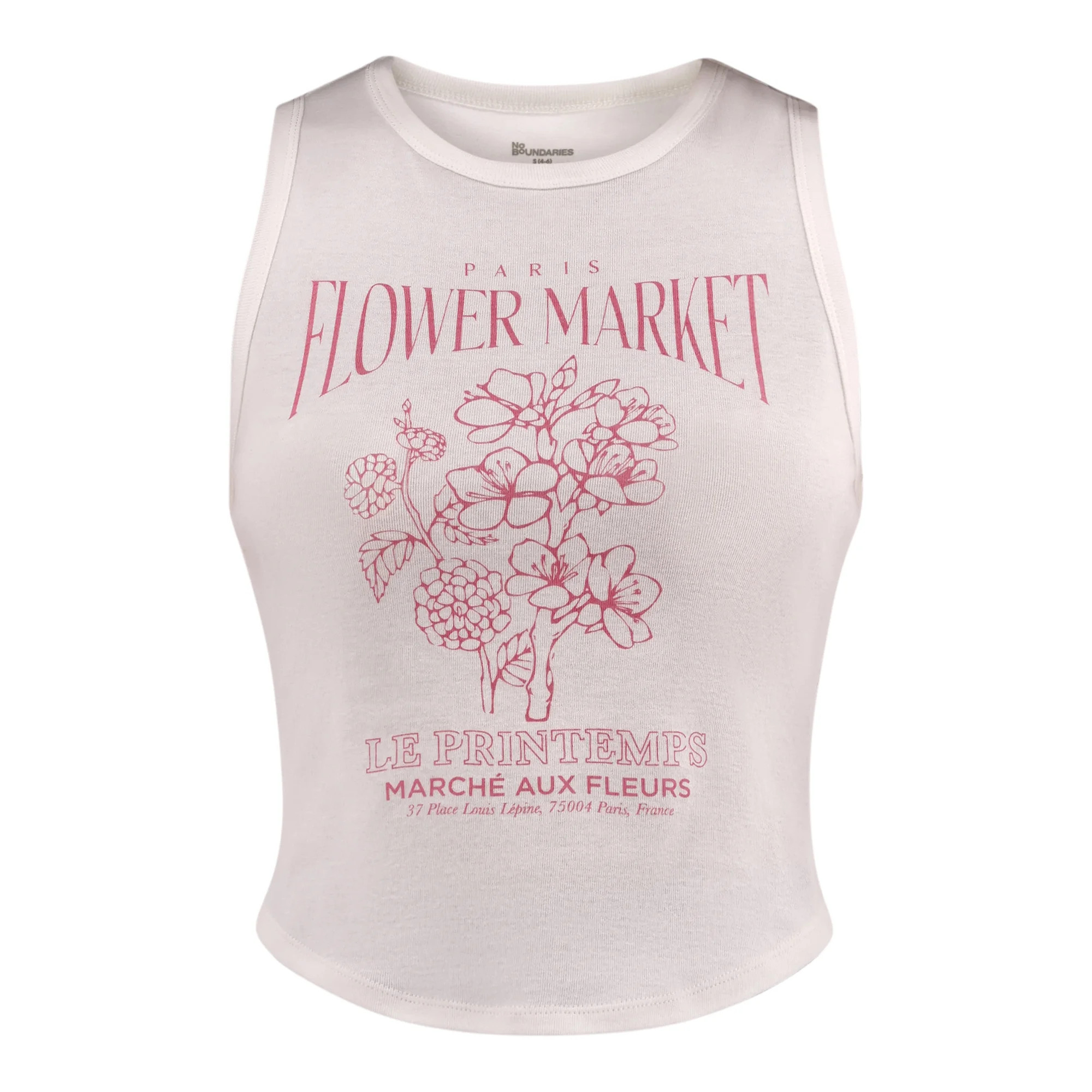 No Boundaries Cropped Graphic Cotton Tank Top, Women's | Walmart (US)
