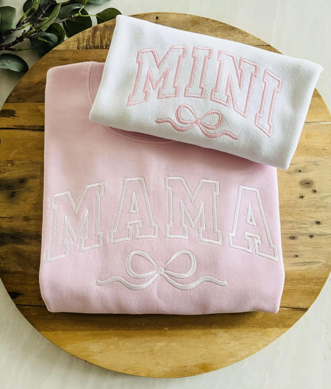 MATCHING MAMA & MINI Valentines Embroidered Sweatshirts, Bow Coquette Sweaters, Mother Daughter S... | Etsy (US)