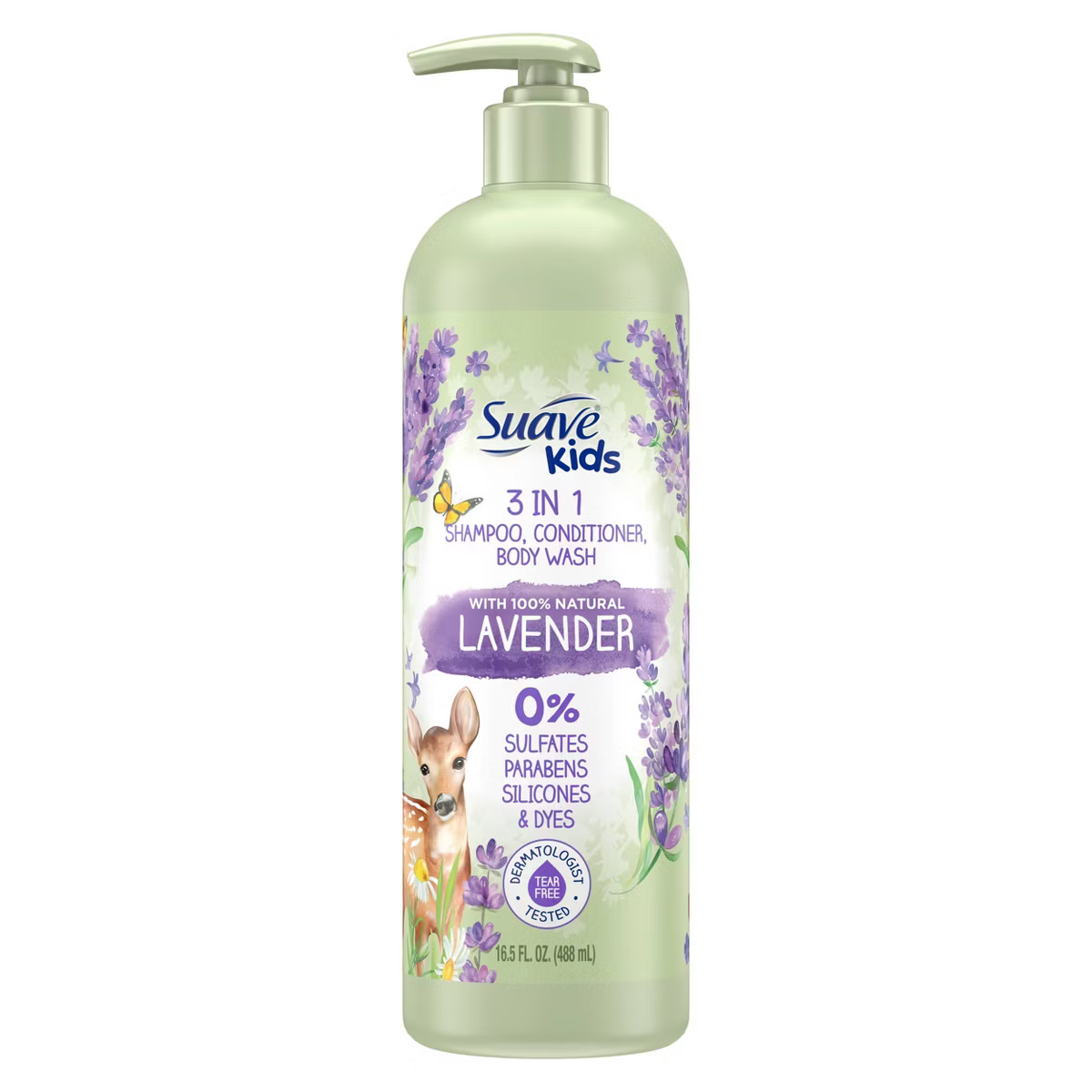 Suave Kids' Natural Lavender 3-in-1 Pump Shampoo + Conditioner + Body Wash - 16.5 fl oz | Target