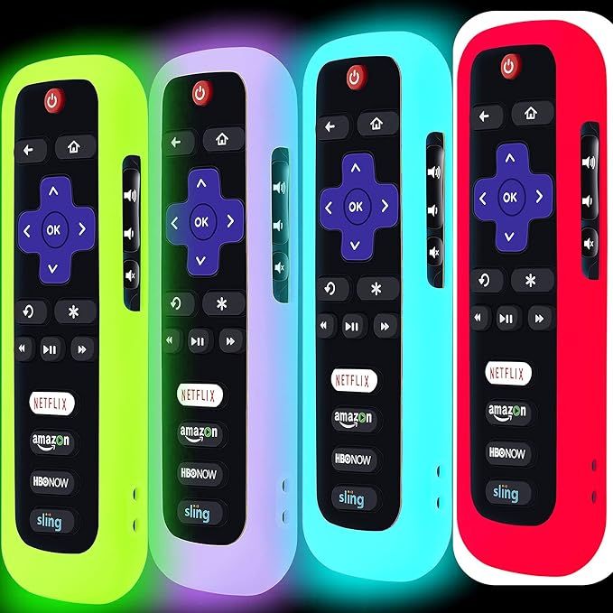 4 Pack Remote Case, Battery Cover for TCL Roku Smart TV Steaming Stick Remote, Silicone Protectiv... | Amazon (US)