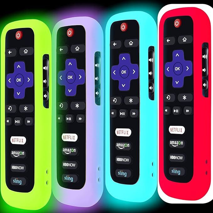 4 Pack Remote Case, Battery Cover for TCL Roku Smart TV Steaming Stick Remote, Silicone Protectiv... | Amazon (US)