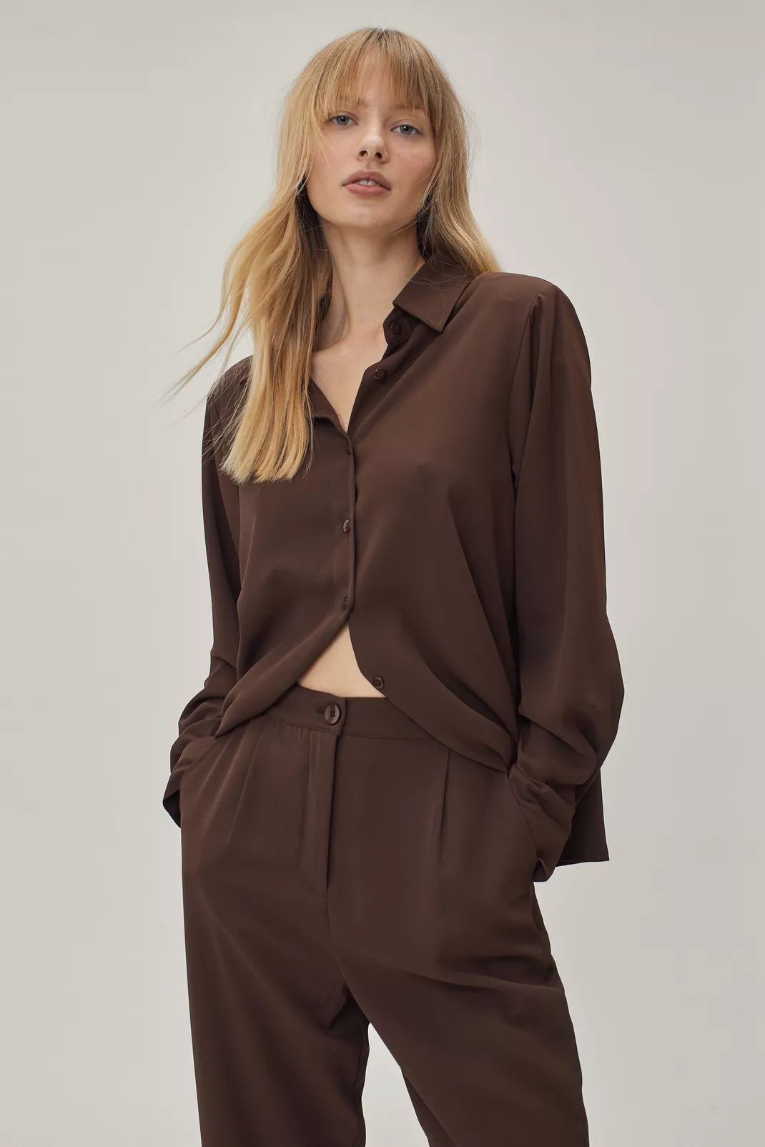 Button Down Long Sleeve Co-ord Shirt | Nasty Gal (US)