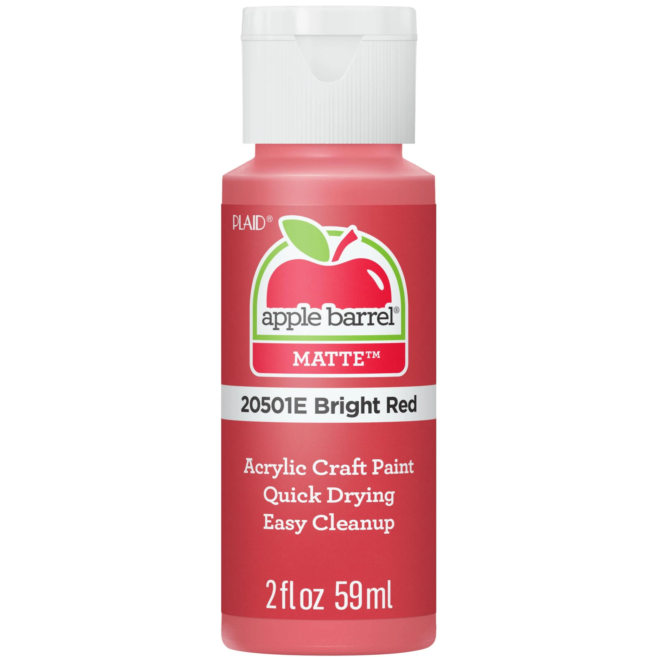 Apple Barrel Acrylic Craft Paint, Matte Finish, Bright Red, 2 fl oz | Walmart (US)