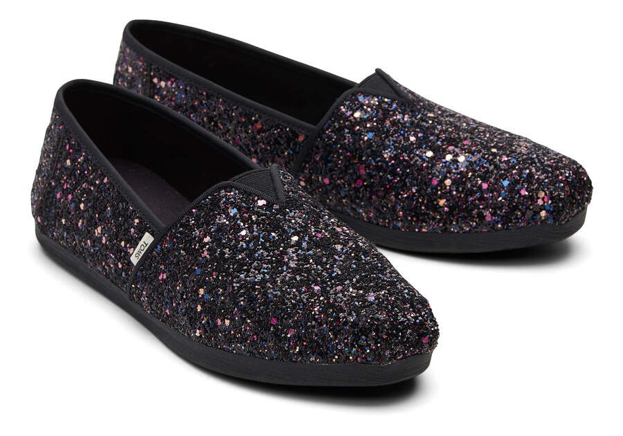 Alpargata Glitter Black Slip On Espadrille | TOMS | TOMS (US)