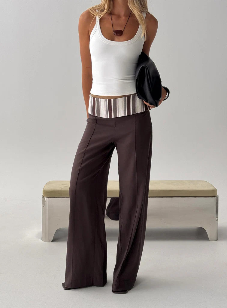 Quenlin Folded Straight Leg Pant Multi | Princess Polly US