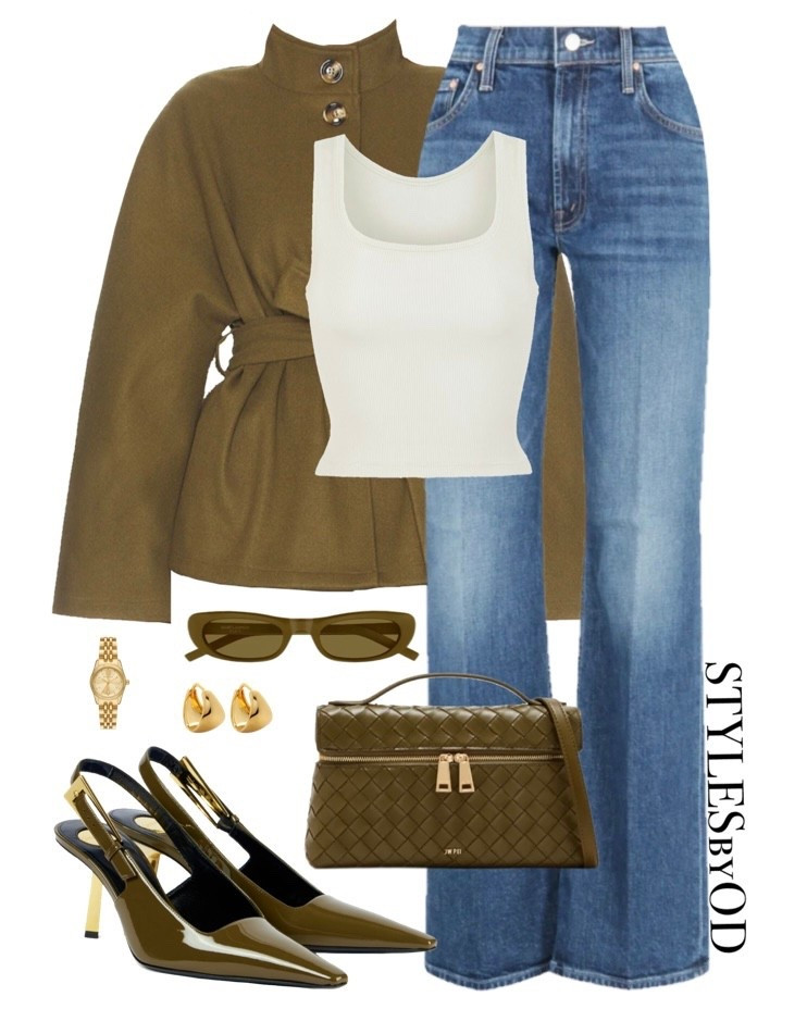 OLIVE & DENIM🫒🫐
Elevated basics are the foundation of any capsule wardrobe, and this olive green and denim combo is a personal favorite. The structure of the high-neck olive coat paired with olive accessories and the perfect blue flare jeans creates a silhouette that is both chic and modern.

#LTKstyletip #LTKfashion #itgirl #casual casual chi outfit inspo, capsule wardrobe essentials. It-girl city outfit, chic streetstyle