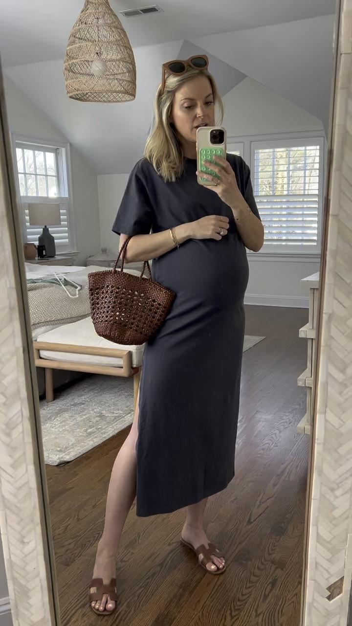 T-shirt dress is bump friendly & 20% off with code AFLTK // I’m 5’5 wearing size small regular 

spring dress, summer dress, casual dress, pregnancy style 

#LTKfindsunder100 #LTKSpringSale #LTKbump