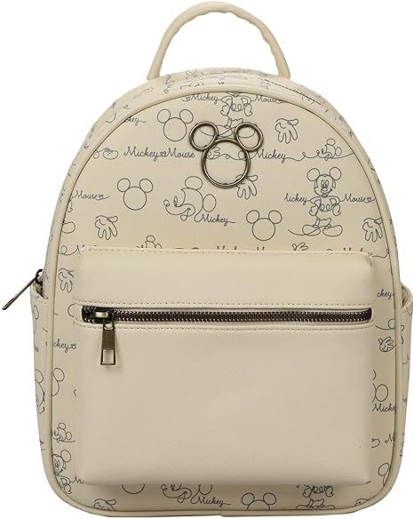 Disney Mickey Mouse Line Art Women’s White & Gold Backpack | Amazon (US)