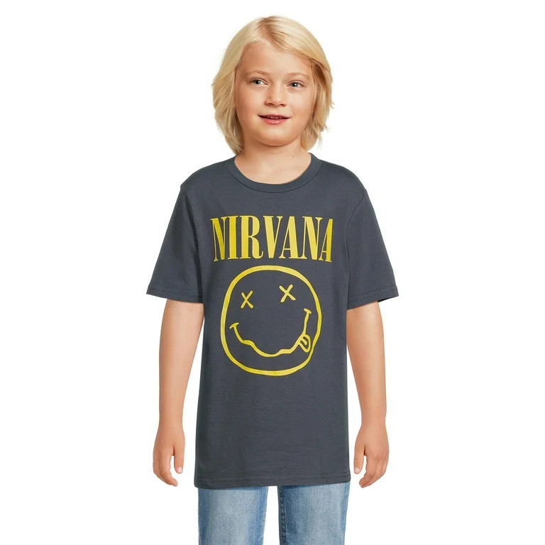 Nirvana Boys Short Sleeve Graphic T-Shirt, Sizes 4-18 | Walmart (US)