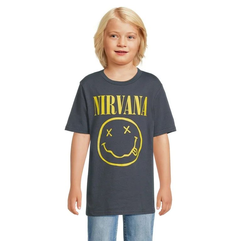 Nirvana Boys Short Sleeve Graphic T-Shirt, Sizes 4-18 - Walmart.com | Walmart (US)