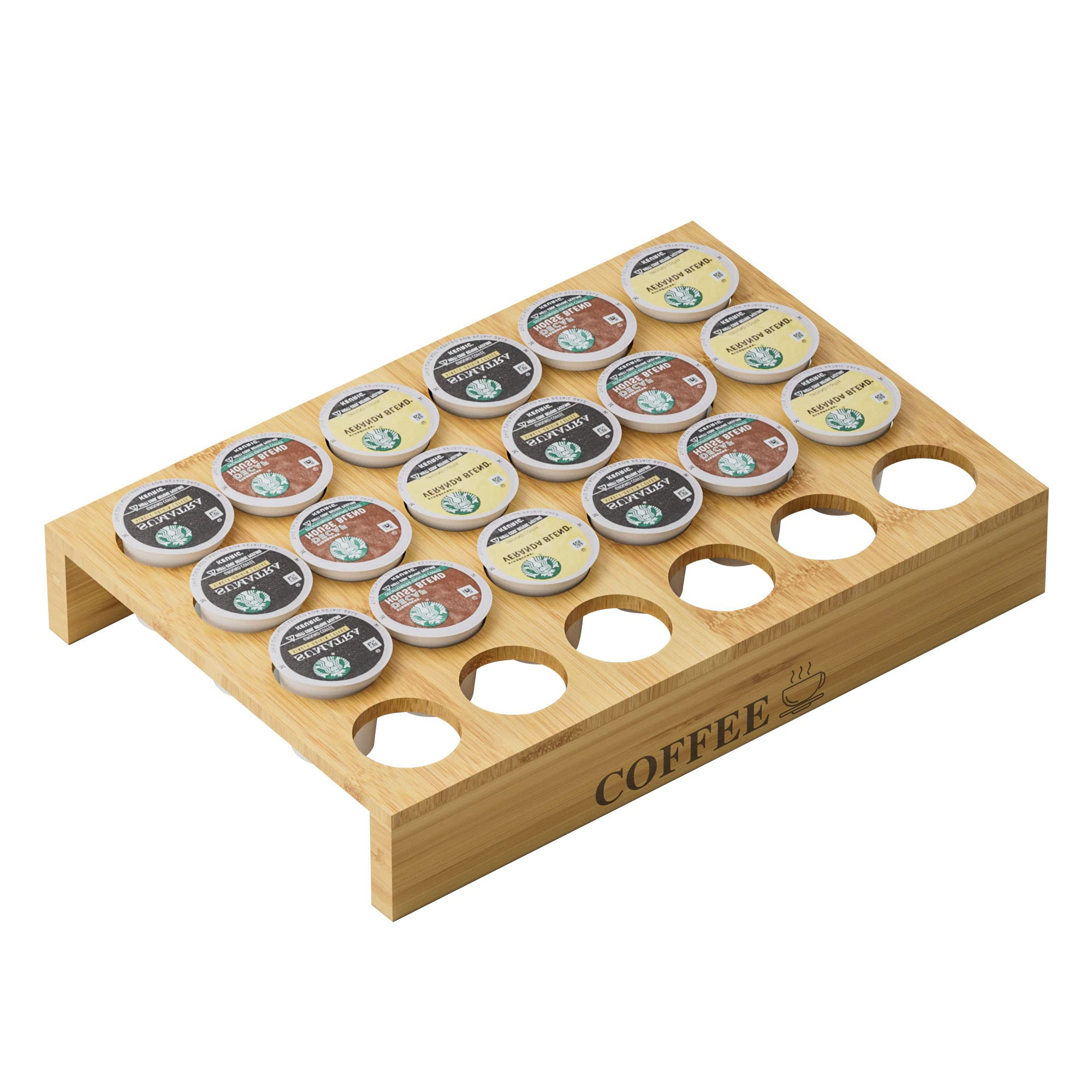 MinBoo BamBoo k cup holder Drawer or Countertop k cup Organizer Coffee Pod Holder Hold 24 Coffee ... | Amazon (US)