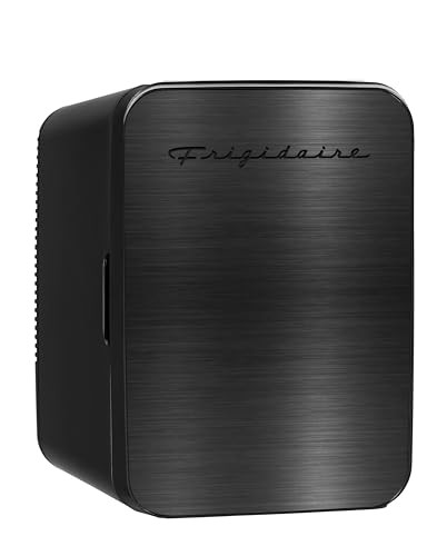 Frigidaire Mini Personal Fridge Cooler, Countertop, Holds Up to 10L/15 Cans, Brushed Black Stainless Rugged Design, Portable for Skincare, Makeup, Car, Office, Bedroom, Dorm Room, or Cabin | Amazon (US)