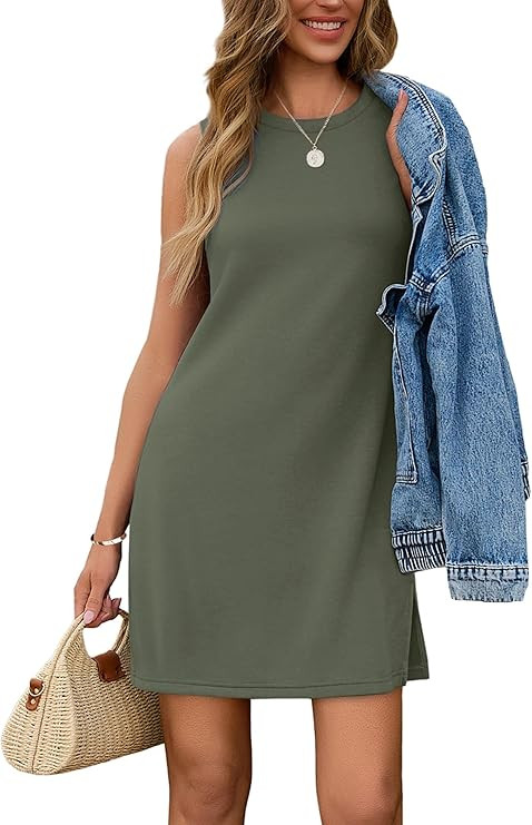 SAMPEEL Dresses for Women 2025 Casual Summer Sundresses Sleeveless Tank Dress Fashion Outfits | Amazon (US)