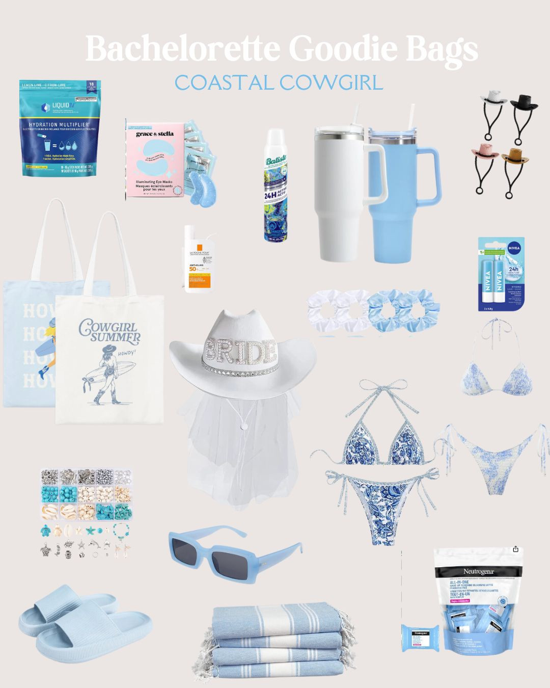 Coastal Cowgirl Vibes 🐴 🐚✨ 

Planning the perfect bachelorette party? These Coastal Cowgirl goodie bag gifts are a MUST for your bride tribe! Think beachy accessories, bathing suits, essentials, and cowboy-inspired touches for a vibe that's equal parts glam and laid-back. 🌊🤠

Shop my picks for the ultimate bachelorette goodie bags! 

 #CoastalCowgirl #BachelorettePartyIdeas #GoodieBagGifts #BrideTribeEssentials #BeachyVibes #LTKBachelorette #LTKcanada #LTKtravel #LTKpartywear