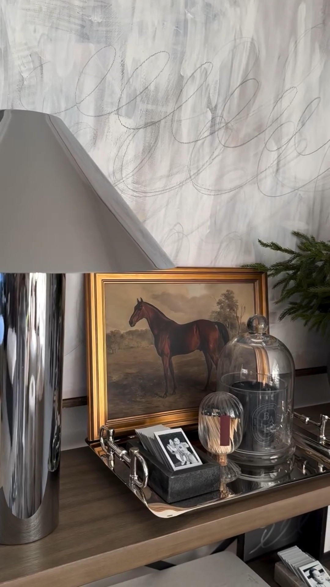 Slow upgrades, intentional pieces ✨
This simple chrome lamp added moody light, balance, and character to this corner - Creating a home one thoughtful detail at a time 🤍

Save this for your next home refresh 



#homedetails #interiorstyling #timelessdesign #consolestyling #homeinspo

#LTKHome #LTKSaleAlert #LTKFindsUnder100