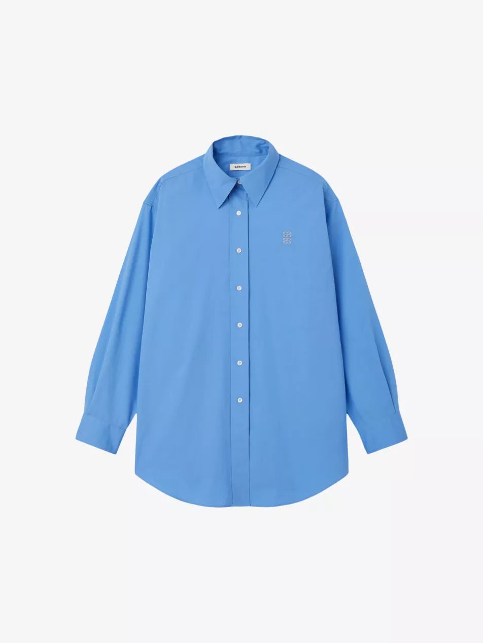 Logo-embroidered relaxed-fit cotton shirt | Selfridges