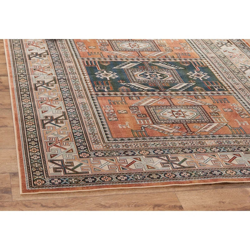 Ovid Oriental Tangerine Rust Area Rug | Wayfair North America