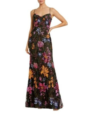 Mac Duggal Spaghetti Strap Floral Embroidered Gown  | Bloomingdale's Women | Bloomingdale's (US)