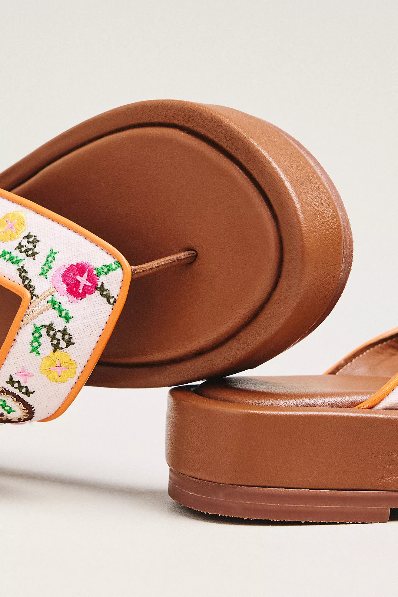 De Siena Natalia Embroidered Flip-Flop Sandals | Anthropologie (US)