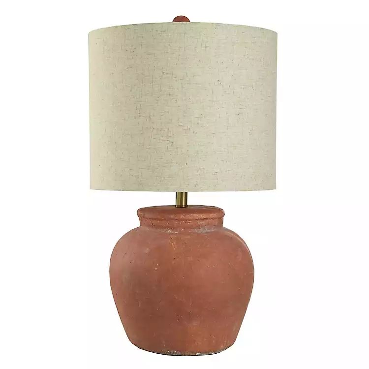 Distressed Terracotta Round Table Lamp | Kirkland's Home