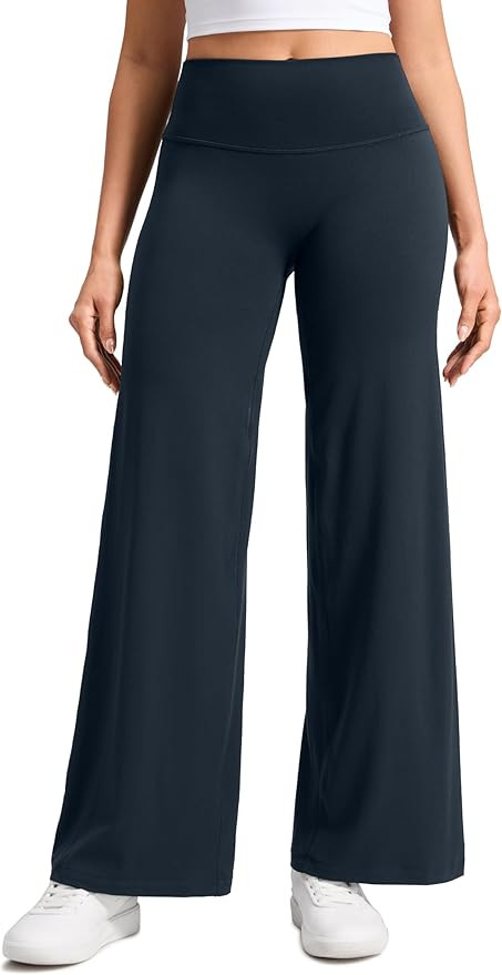 CRZ YOGA Softretch No Front Seam Wide Leg Pants 30" for Women - High Waisted Yoga Lounge Buttery ... | Amazon (US)