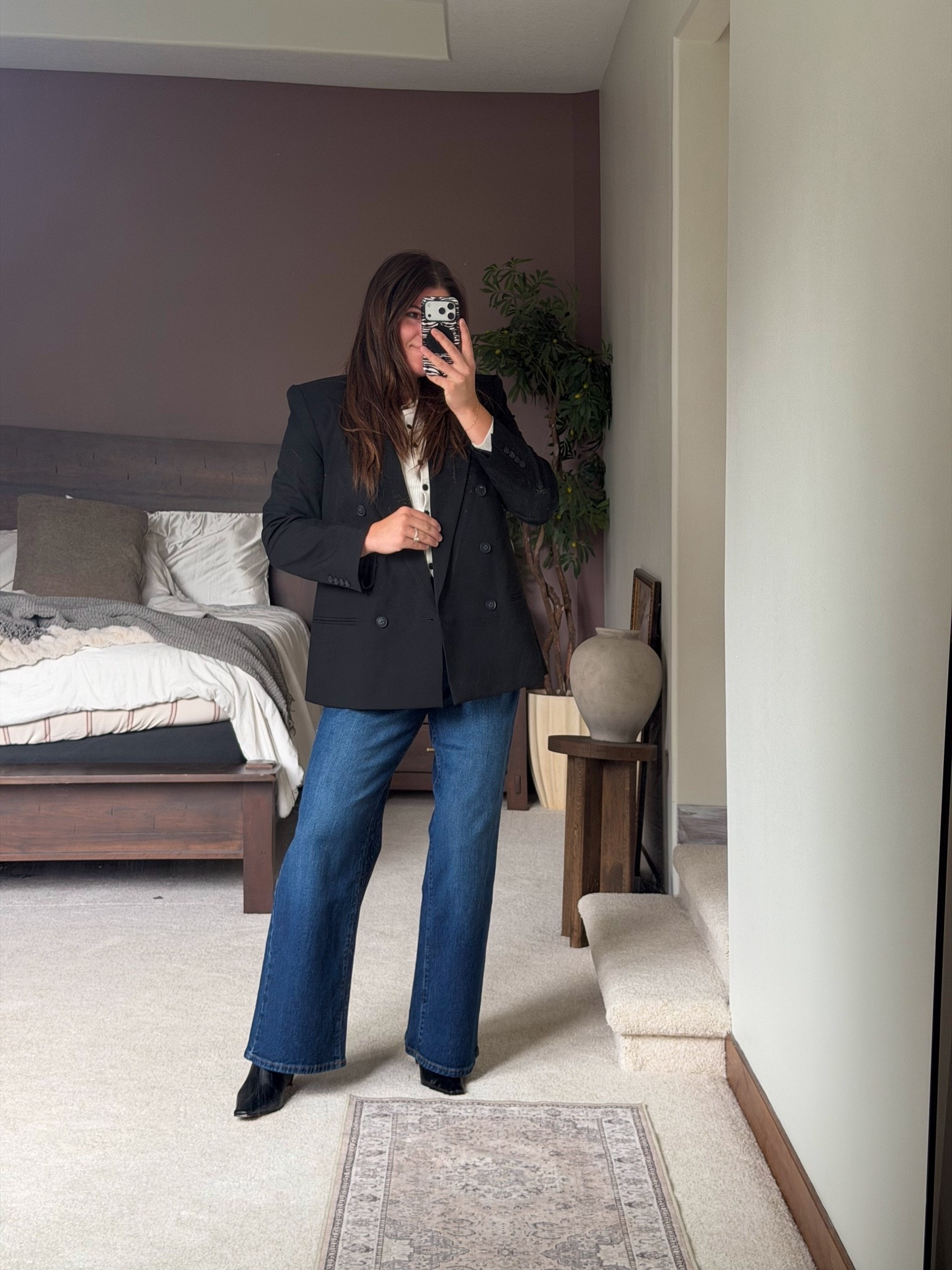 Teacher and work friendly fall outfit. Would be pretty for church and family photos too! 

From @Walmart  
Size xl blazer and size 12 bootcut jeans 

Midsize, size 12, size 14, mom style, curvy outfit, thick tummy approved, business casual, office style

#LTKMidsize #LTKWorkwear #LTKPlusSize Thanksgiving 2026