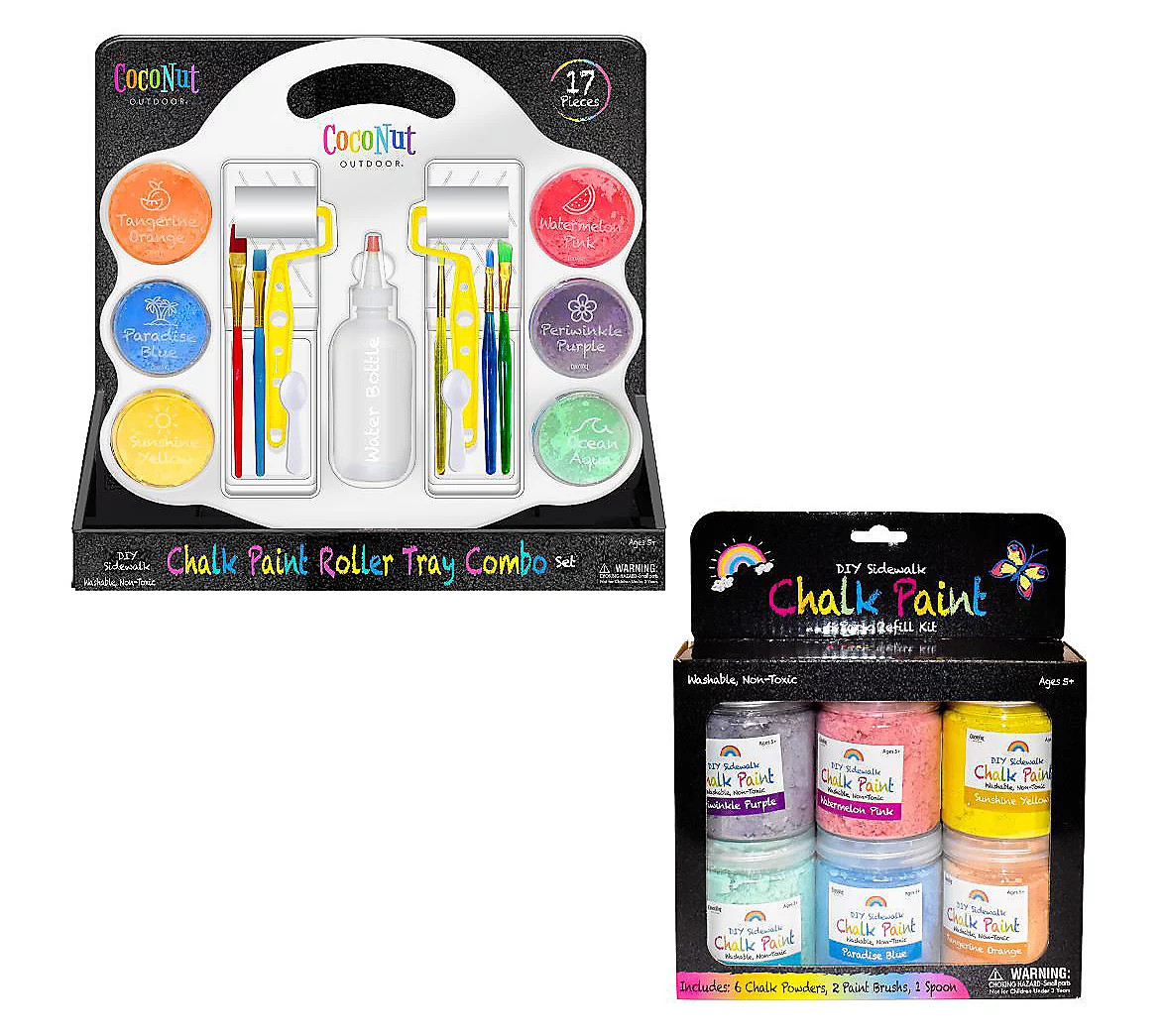 CocoNut Outdoor DIY Sidewalk Chalk Paint Roller Brush Set | QVC