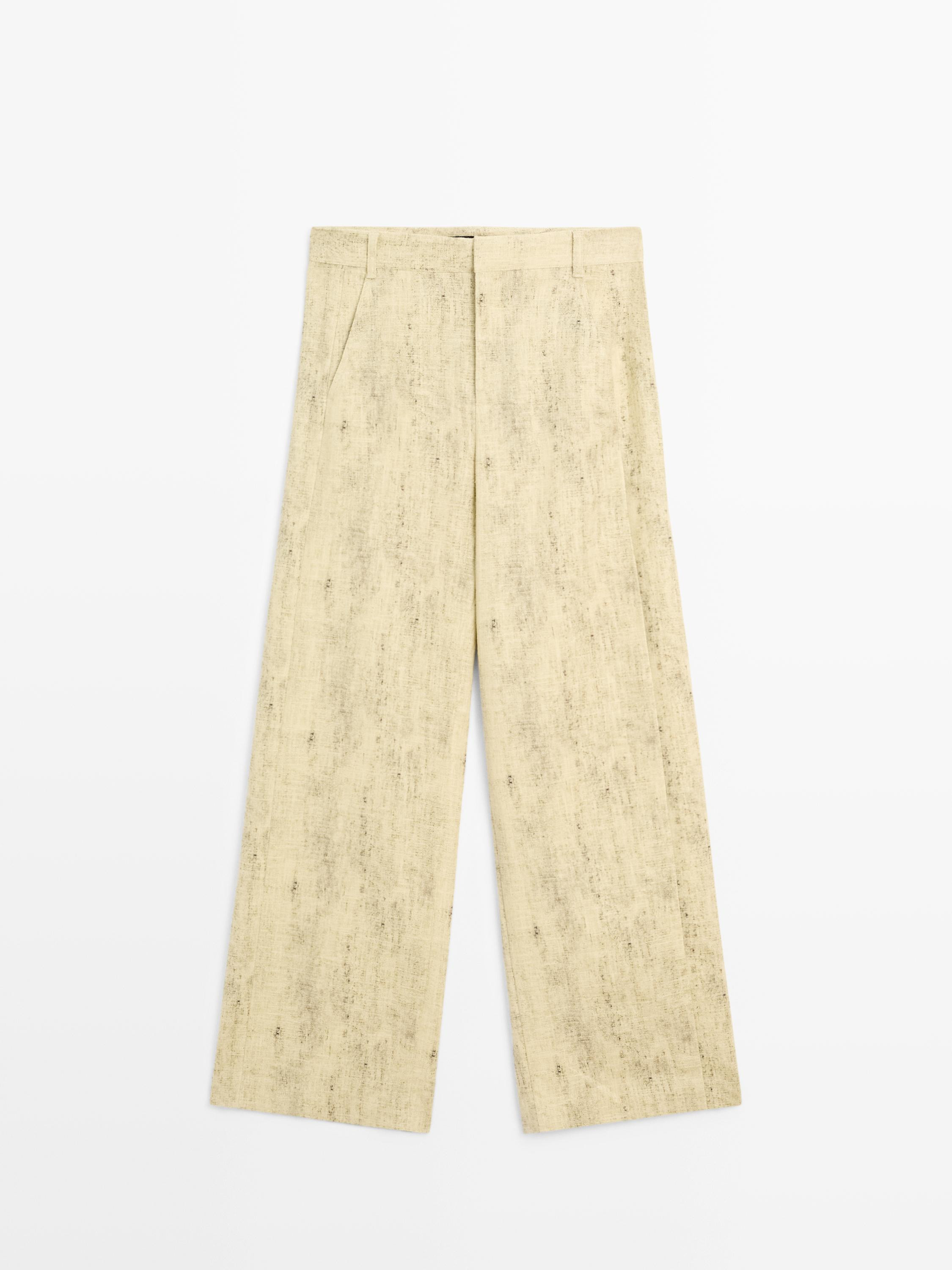 Ramie Blend Trousers | Massimo Dutti UK