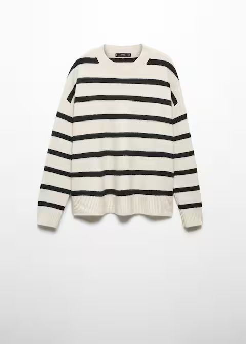 Round-neck striped sweater -  Women | Mango USA | MANGO (US)