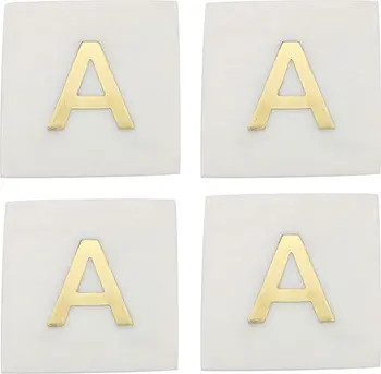 Set of 4 Monogram Marble Coasters | Nordstrom