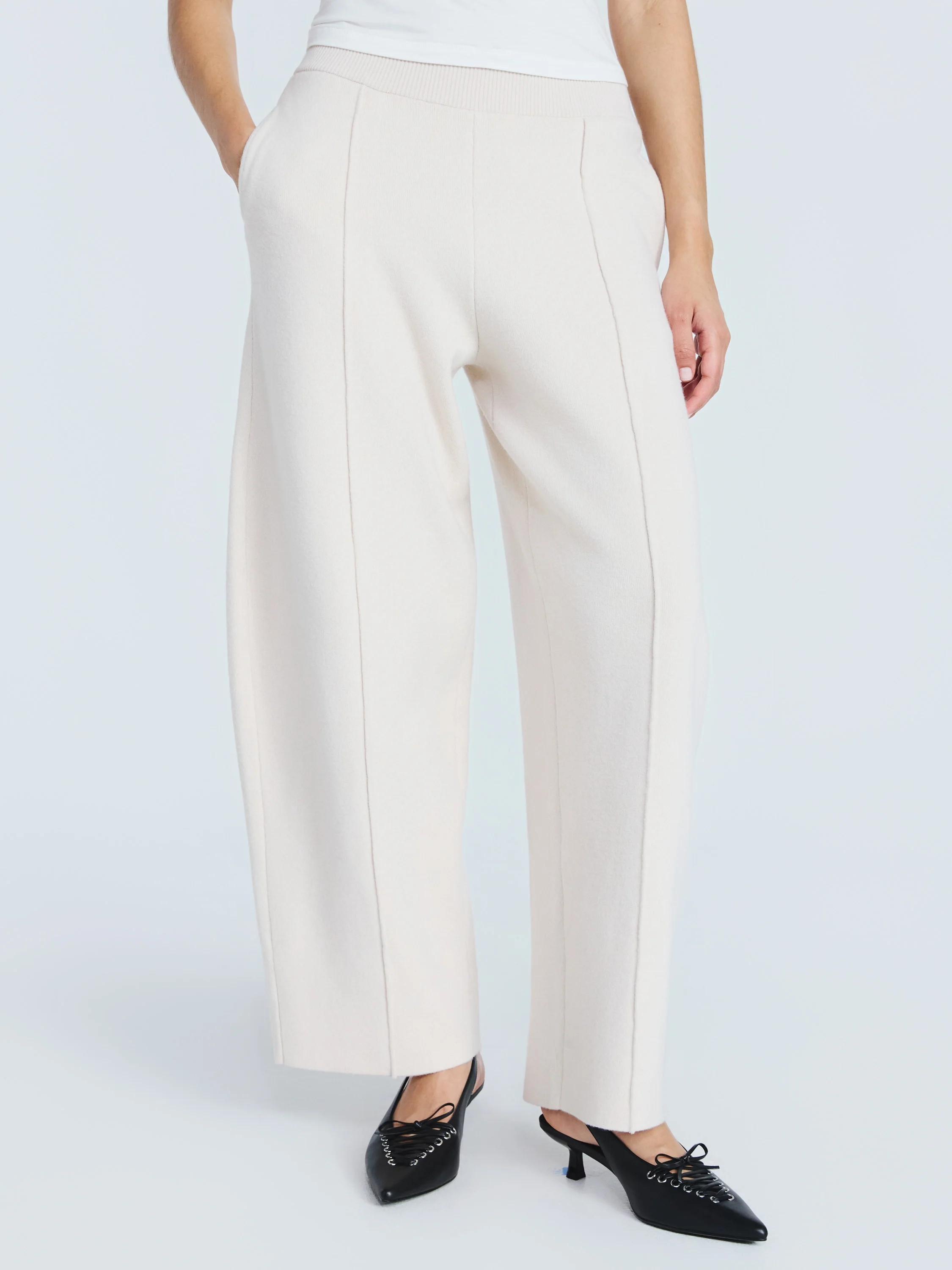 Scoop Women's Sweater Knit Barrel Pants, Sizes XS-XXL | Walmart (US)