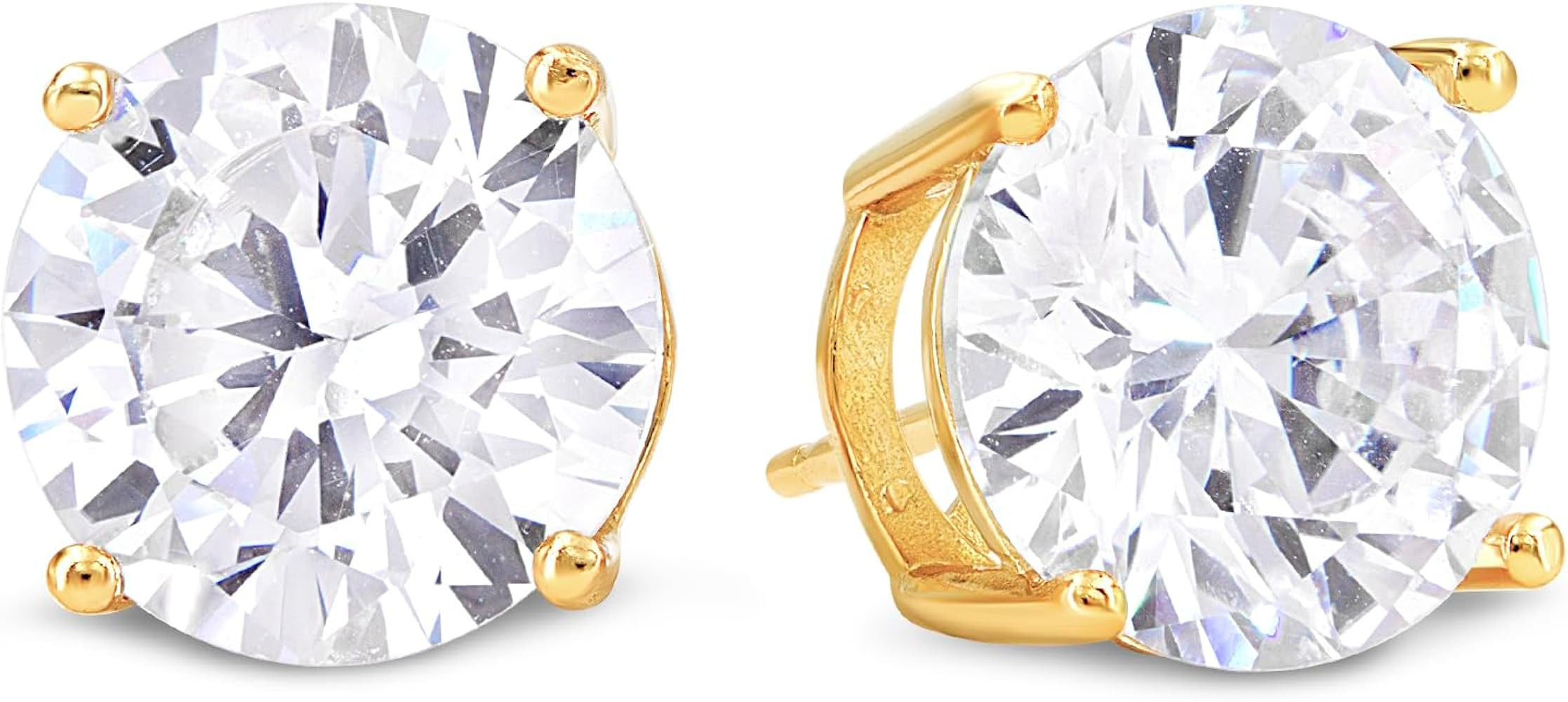 KEZEF Sterling Silver Cubic Zirconia Stud Earrings for Women & Men – Premium S925 Silver Studs ... | Amazon (US)