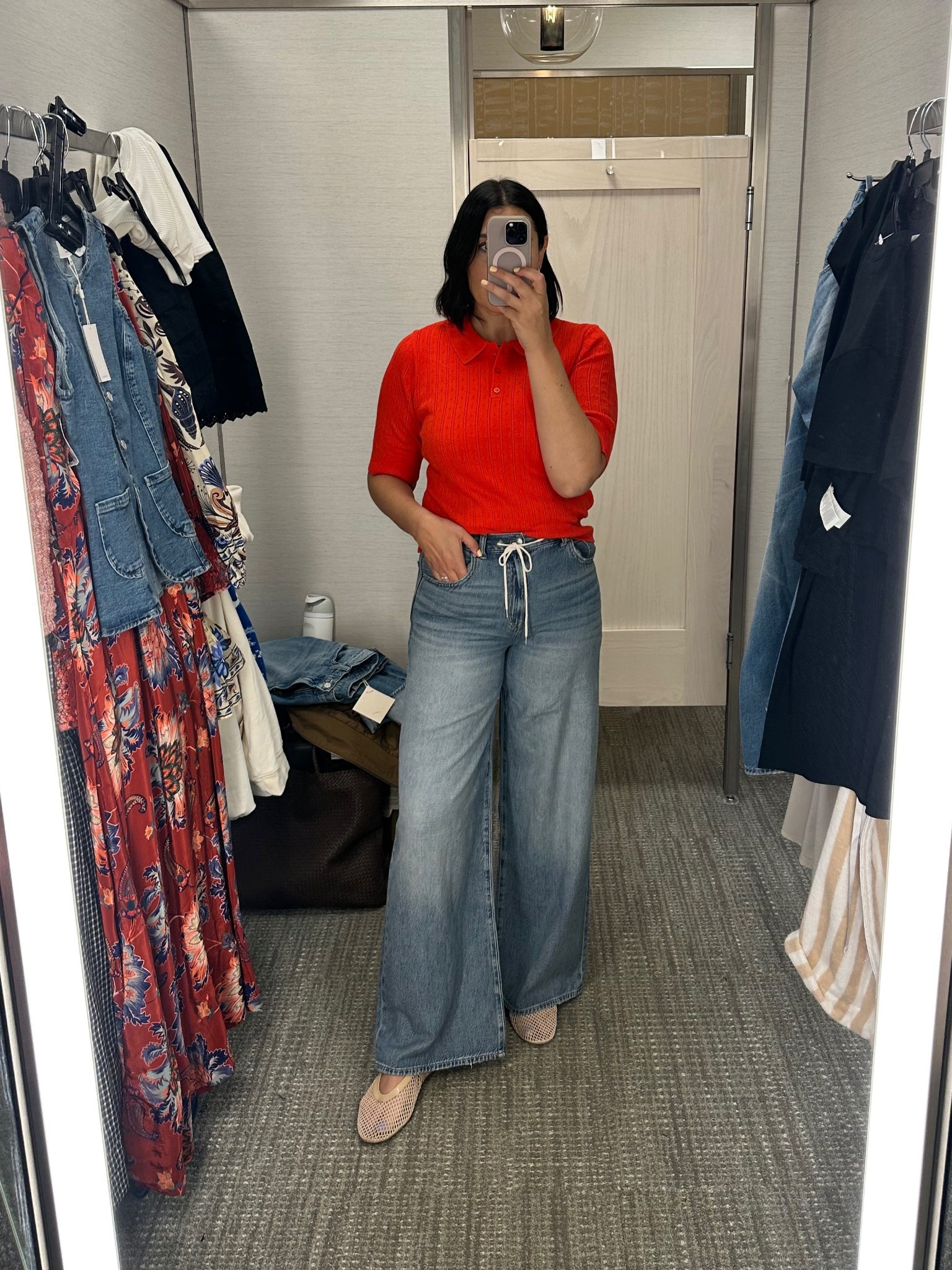 Under $100! I ended up buying these jeans!! Super cute and soft but also very structured weirdly? They’re high waisted and the drawstring is there but doesn’t really affect the sizing of it all. These are the 29s but I sized up to a 30 when I bought them. I say if I’m between sizes go up one!

The top is adorable! I’m in the medium, fitted. 

#LTKFindsUnder100 #LTKSaleAlert
