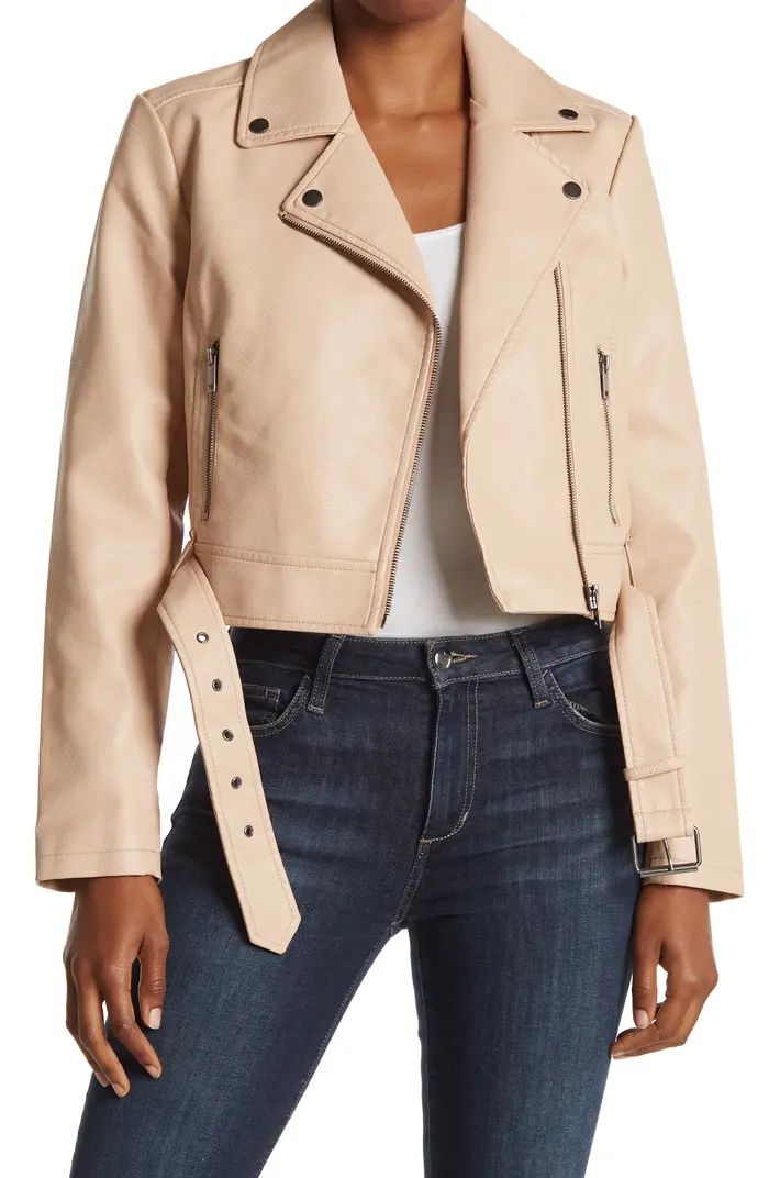 Faux Leather Crop Moto Jacket | Nordstrom Rack