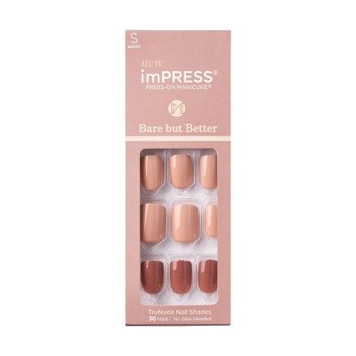 Kiss Products imPRESS Bare But Better Press-On Fake Nails - Sweet Earth - 30ct | Target