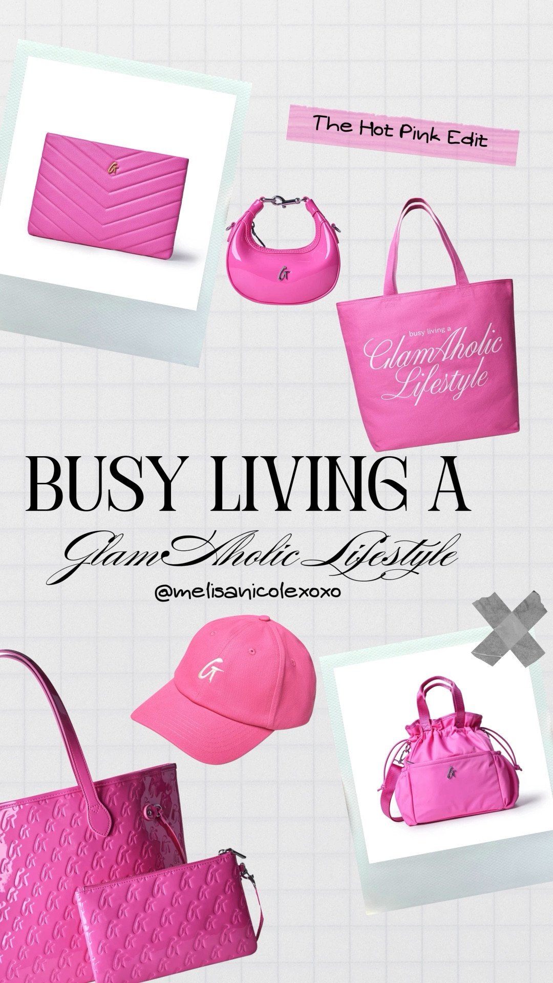 @GlamAholic Lifestyle latest collection, “Busy Living a GlamAholic Lifestyle” is now LIVE! . Here’s the Hot Pink Edit, which includes a pebble laptop sleeve, nano mirror hobo bag, canvas tote bag, monogram glam tote and wristlet, trucker hat, dad hat, nylon lunch bag, and pill case. 

#GlamAholicLifestyle 

#LTKselfcare #LTKSaleAlert #LTKTravel