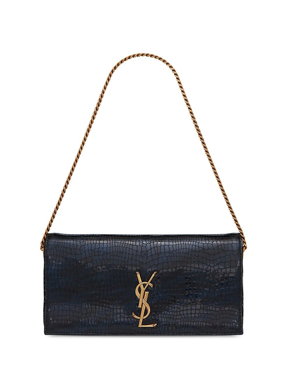 Saint Laurent Kate Supple 99 Chain Bag In Crocodile-embossed Shiny Leather | Saks Fifth Avenue