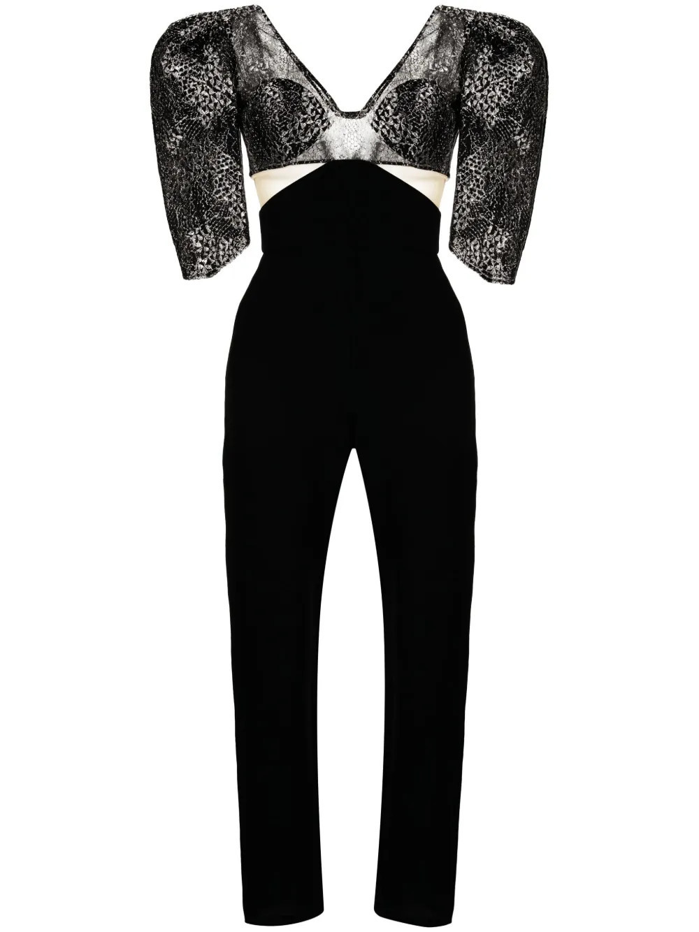 Saiid Kobeisy Mikado panelled crepe jumpsuit - Black | Farfetch Global