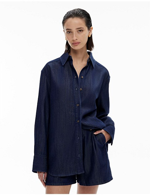 Denim Shirt With Contrast Stitching | David Jones (Australia & New Zealand)