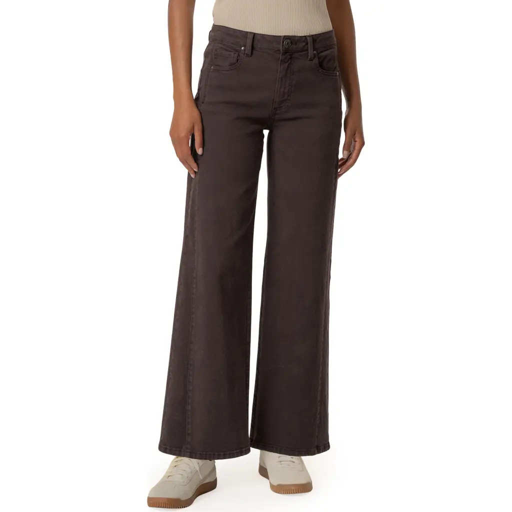 KUT from the Kloth Meg High Waist Wide Leg Jeans in Chocolate at Nordstrom, Size 8 | Nordstrom