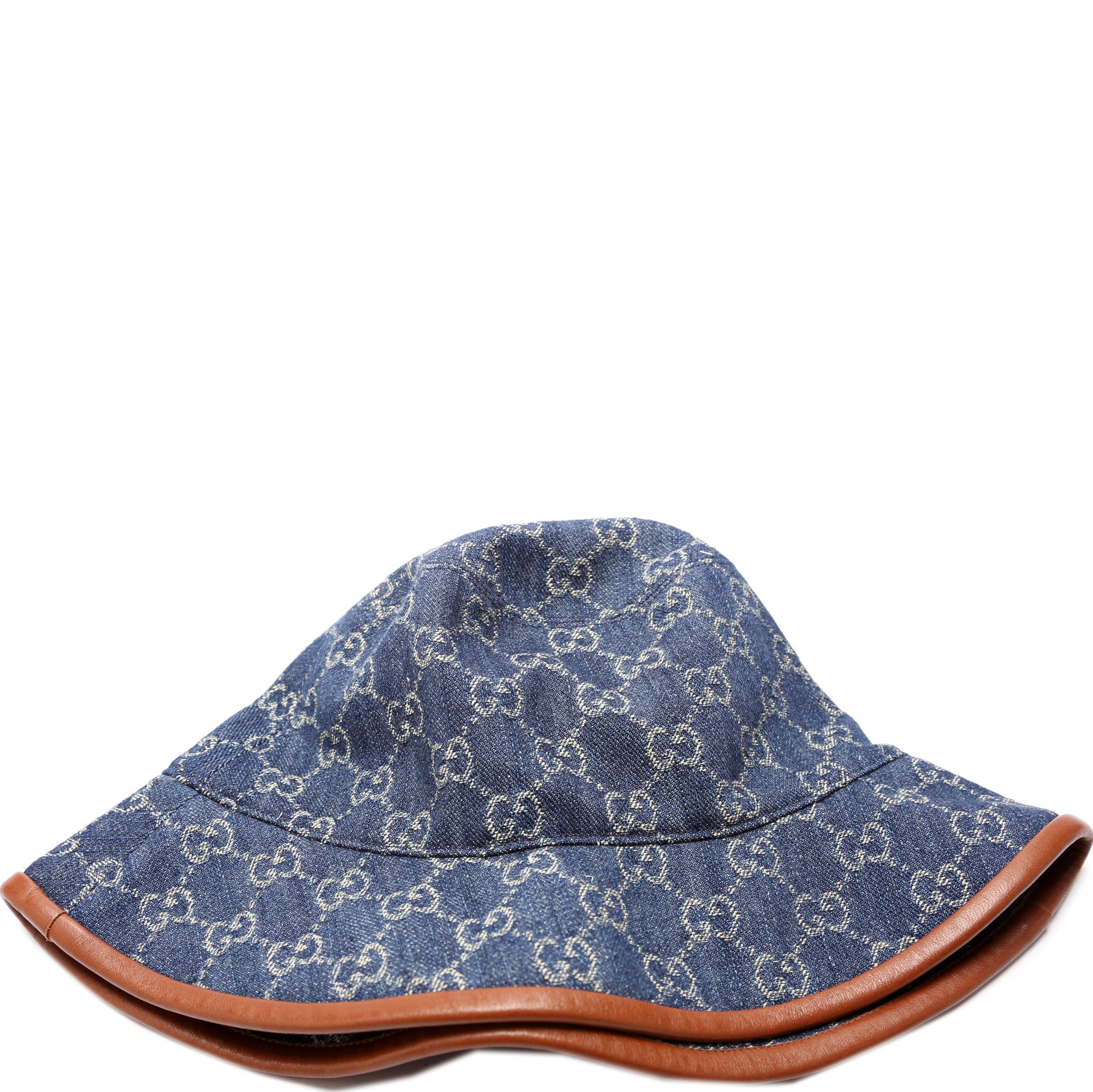 GG Denim Bucket Hat Size M | Keeks Designer Handbags