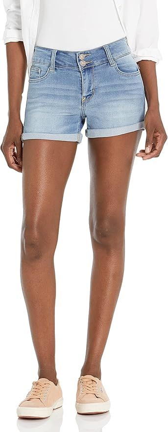 WallFlower Women's Ultra Denim Shorts Mid-Rise Insta Soft Juniors (Standard and Plus) | Amazon (US)