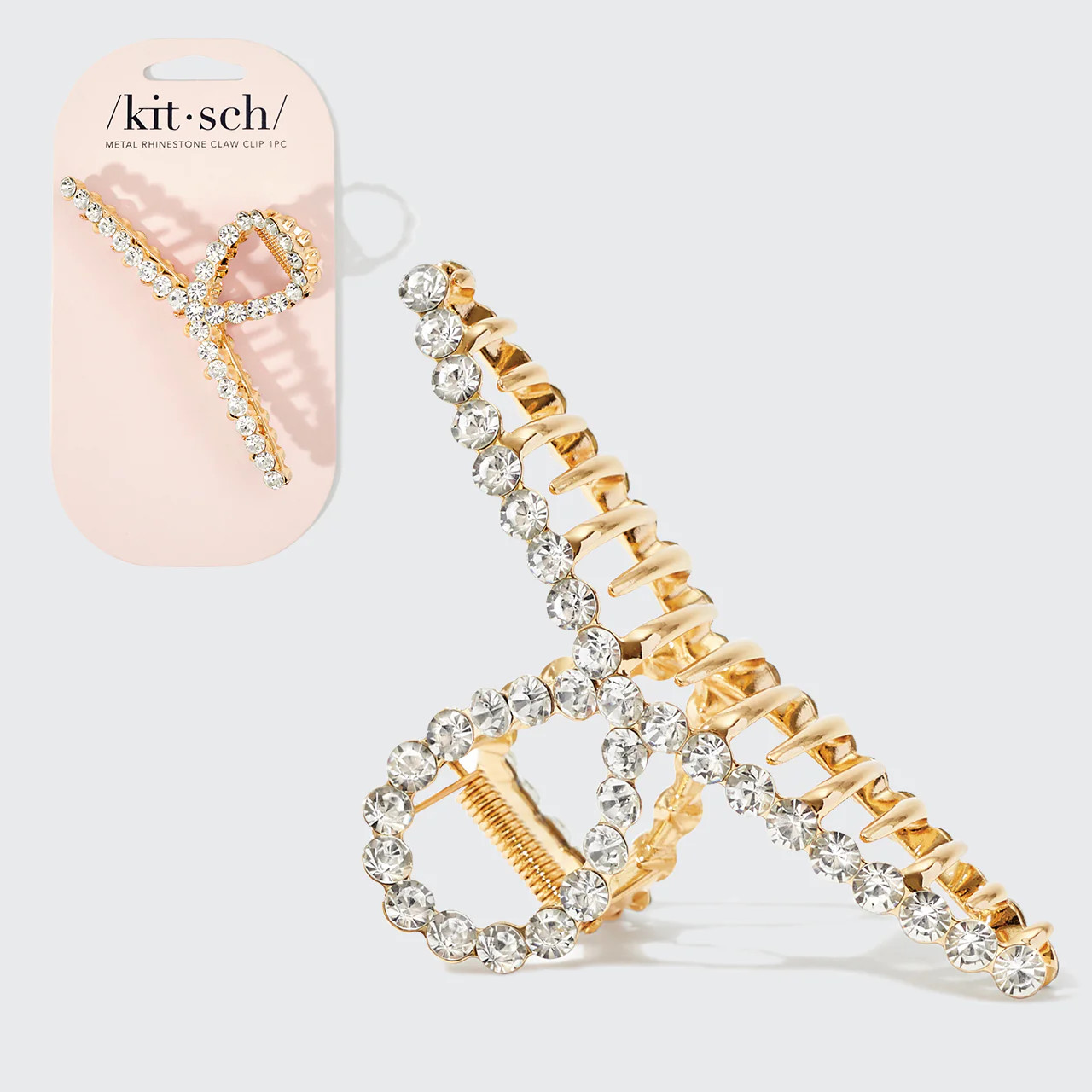 Gold Metal Rhinestone Loop Claw Clip | Kitsch