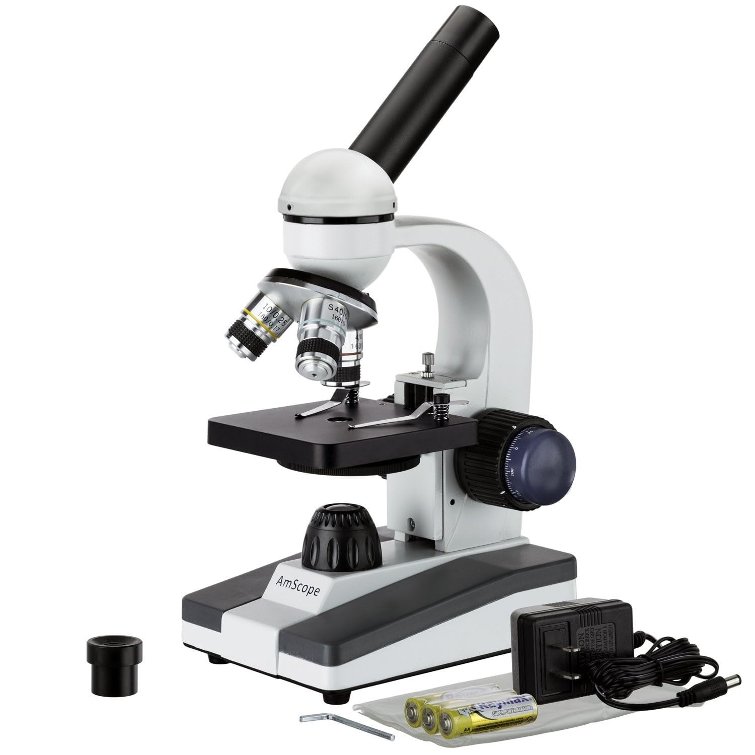 AmScope M150 Series Portable LED Monocular Student Compound Microscope - 40X-1000X Magnification ... | Amazon (US)