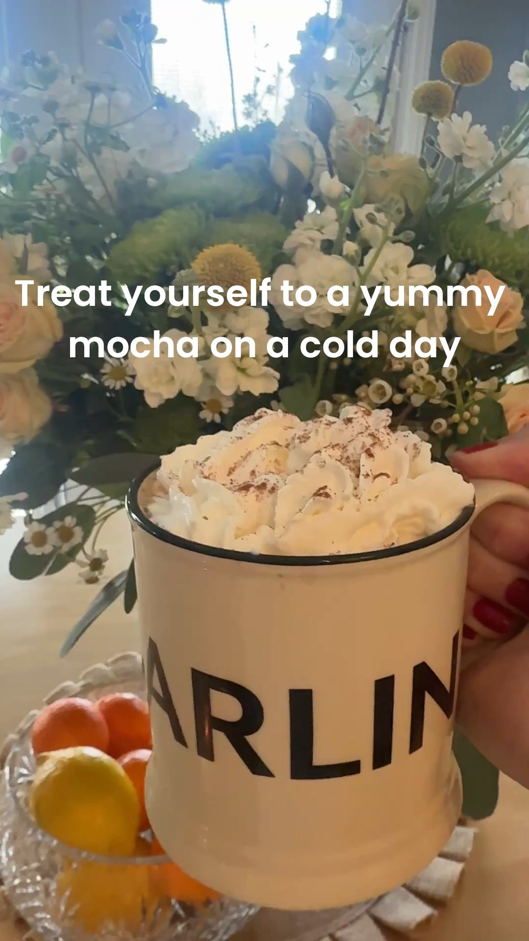 Everyone in awhile you grave something sweet but it’s chilly out and you need an afternoon pick me up

Make a mocha

I use the Nespresso
Decafepod for afternoon or evening 

Warm up a 1/2 cup heavy cream 
Use a pack of Ghirardelli hot coco , add to a mug and  then add the coffee 
Top with whip cream and sprinkle with cinnamon

Yummy

#LTKstorytime #LTKfoodie #LTKHome