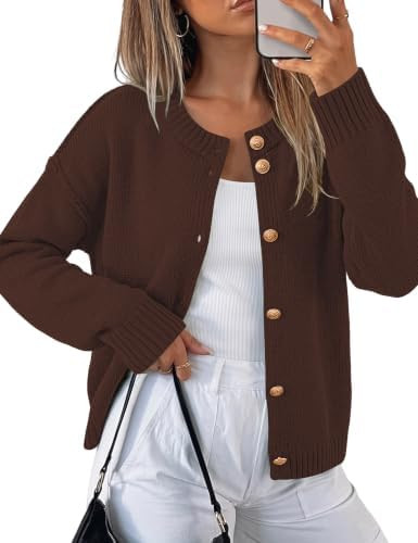 LOMON Womens Cardigan Sweaters 2026 Chunky Fall Winter Button Up Outfits | Amazon (US)